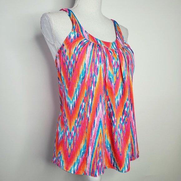 Coco Reef Wavy Retro Pattern Tankini Swim Top - Picture 3 of 9